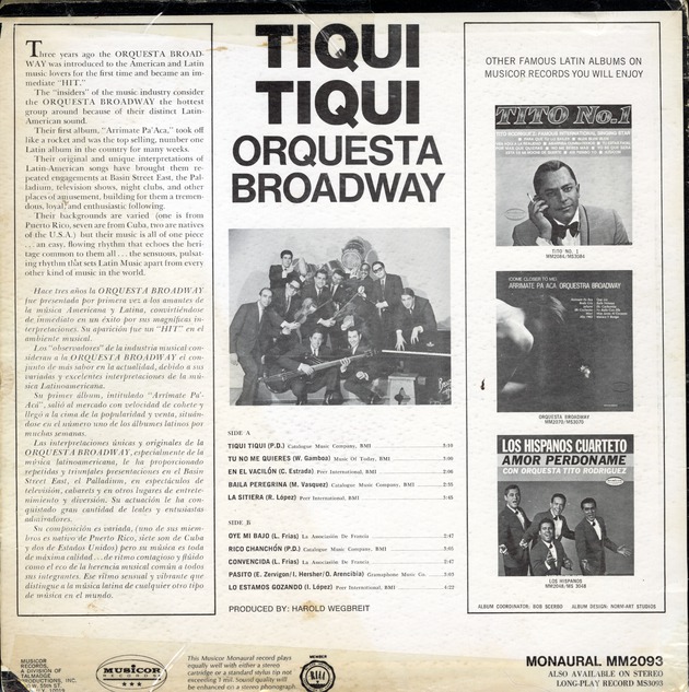 Tiqui Tiqui - Back Cover